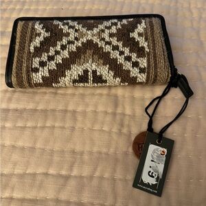Myra Bag Brown and White Patterned Wallet